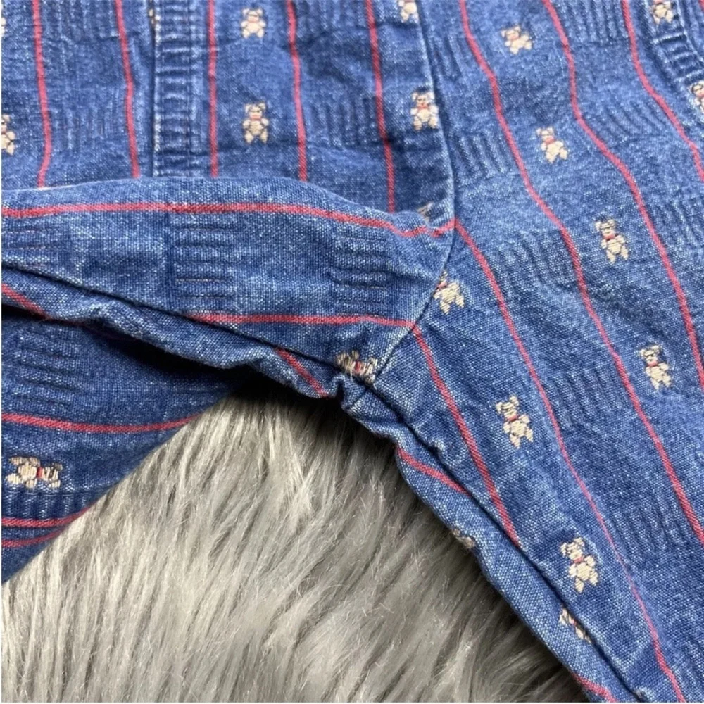 Vintage Made USA Oshkosh Baby Denim Bear Striped Jeans